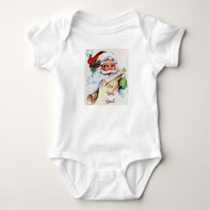 Vintage-Weihnachtsmann-T-Shirt-Baby-Body Baby Strampler