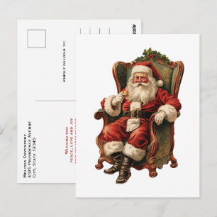 Vintage-Weihnachtsmann traditionelles Weihnachtsfe Postkarte