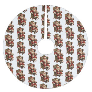 Vintage-Weihnachtsmann Traditionelles Weihnachtsmu Polyester Weihnachtsbaumdecke