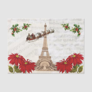 Vintage Weihnachtsmann über Paris-Christmas-Tissue Seidenpapier