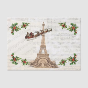 Vintage Weihnachtsmann über Paris-Christmas-Tissue Seidenpapier