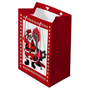 Vintage-Weihnachtsmann und Geschenktüte mit Kohleo
