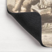 Vintage Weihnachtsmann- und Ren-Illustration Mousepad (Ecke)