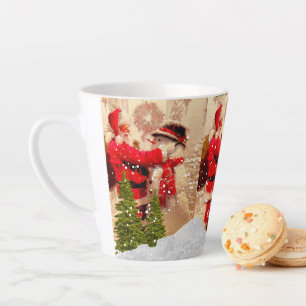 Vintage Weihnachtsmann und Schneemann Weihnachts-L Milchtasse