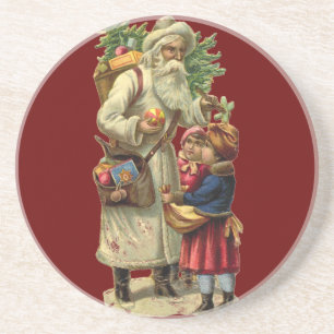 Vintage-Weihnachtsmann-Untersetzer Getränkeuntersetzer
