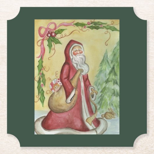 Vintage-Weihnachtsmann-Untersetzer Untersetzer (Vorderseite)