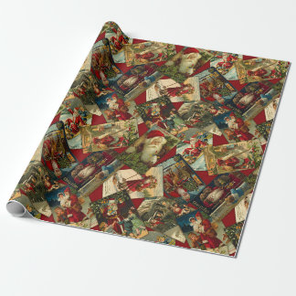 Vintage-Weihnachtsmann-Verpackungspapier rot Geschenkpapier