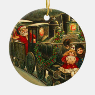 Vintage Weihnachtsmann-Verzierung Keramikornament
