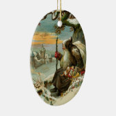 Vintage Weihnachtsmann-Verzierungen Keramikornament (Rechts)