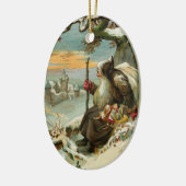 Vintage Weihnachtsmann-Verzierungen Keramikornament (Links)