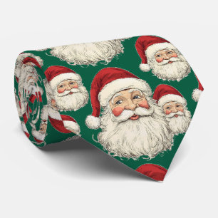 Vintage Weihnachtsmann Weihnachten Grün Krawatte