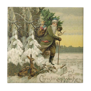 Vintage Weihnachtsmann Weihnachten viktorianischer Fliese