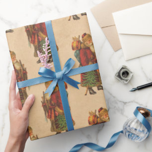 Vintage-Weihnachtsmann-Weihnachts-Geschenkpapier Geschenkpapier