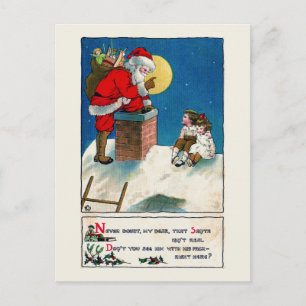 VINTAGE WEIHNACHTSMANN WEIHNACHTS POSTKARTE