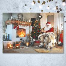 Vintage Weihnachtsmann Weihnachtsbaum Lichter