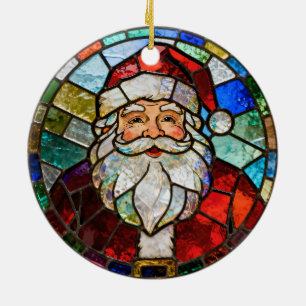 Vintage-Weihnachtsmann-Weihnachtsbaumanhänger Keramik Ornament