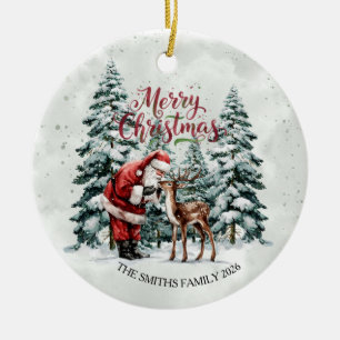 Vintage-Weihnachtsmann-Weihnachtsbaumschmuck Keramik Ornament
