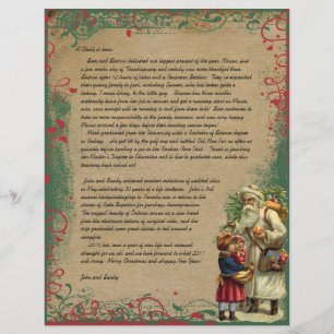 Vintage-Weihnachtsmann-Weihnachtsbrief 4 Fotos auf Flyer