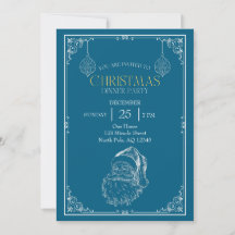 Vintage-Weihnachtsmann-Weihnachtsfeier, Blau & Wei