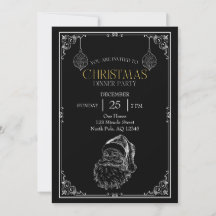 Vintage-Weihnachtsmann-Weihnachtsfeier, Schwarz &