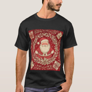 Vintage-Weihnachtsmann-Weihnachtsgirlande-T-Shirt T-Shirt