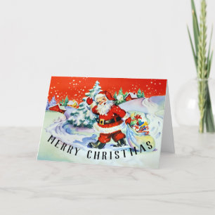 Vintage-Weihnachtsmann-Weihnachtsgrußkarte Feiertagskarte