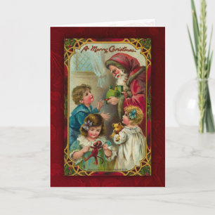 Vintage-Weihnachtsmann-Weihnachtskarte Feiertagskarte