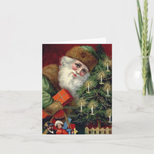 Vintage-Weihnachtsmann-Weihnachtskarten Feiertagskarte