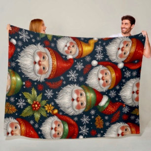 Vintage Weihnachtsmann-Weihnachtskollektion Fleecedecke