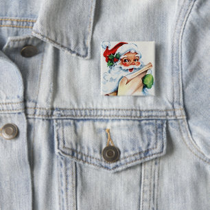Vintage-Weihnachtsmann-Weihnachtsmann-Anstecknadel Button