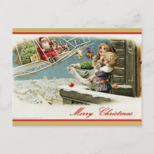Vintage-Weihnachtsmann-Weihnachtspostkarte: Klassi Feiertagspostkarte