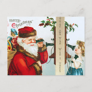 Vintage-Weihnachtsmann-Weihnachtspostkarte: Klassi Feiertagspostkarte