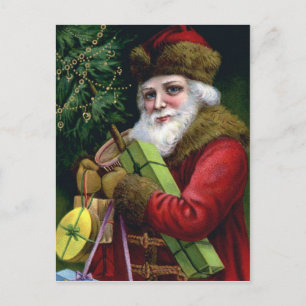 Vintage-Weihnachtsmann-Weihnachtspostkarte Postkar Feiertagspostkarte