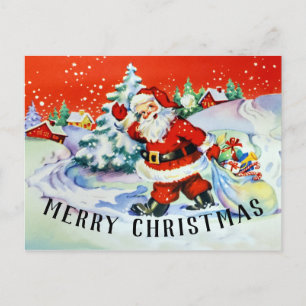 Vintage-Weihnachtsmann-Weihnachtspostkarte Postkarte