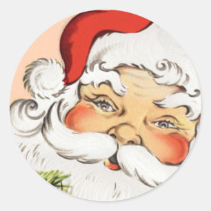 Vintage-Weihnachtsmann-Weihnachtssticker Runder Aufkleber