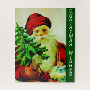 Vintage Weihnachtsmann Weihnachtswünsche Puzzle