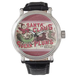 Vintage Weihnachtsmann Zuckerpflaumen Werbung Anti Armbanduhr