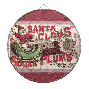 Vintage Weihnachtsmann Zuckerpflaumen Werbung Anti Dartscheibe