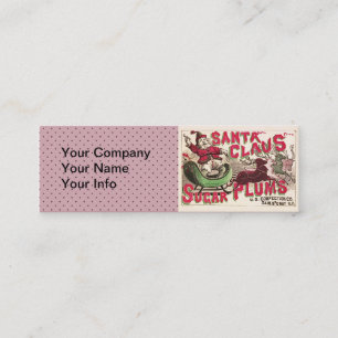 Vintage Weihnachtsmann Zuckerpflaumen Werbung Anti Mini Visitenkarte