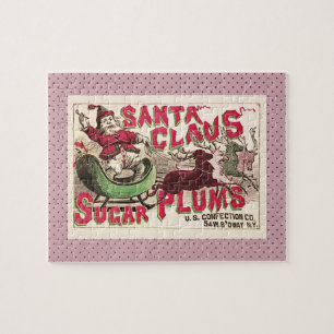 Vintage Weihnachtsmann Zuckerpflaumen Werbung Anti Puzzle