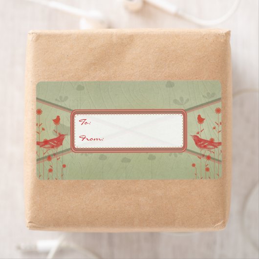 Vintage Weihnachtsmarken von Roten Vögeln (Insitu)