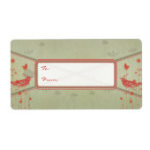 Vintage Weihnachtsmarken von Roten Vögeln (Vorne)