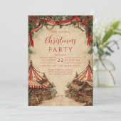 Vintage-Weihnachtsmarkt Einladung (Stehend Vorderseite)