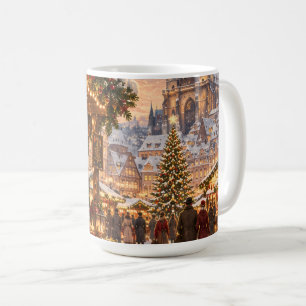 Vintage-Weihnachtsmarkt, Europäische Reiseferien Kaffeetasse