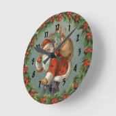 Vintage Weihnachtsmauer Runde Wanduhr (Winkel)