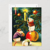 Vintage Weihnachtsmäuse Weihnachtskarten Feiertagspostkarte (Vorne/Hinten)