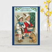 Vintage Weihnachtsmeldung der 40er Jahre Karte (Gelbe Blume)