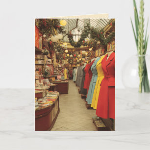 Vintage-Weihnachtsmode-Arcade Feiertagskarte