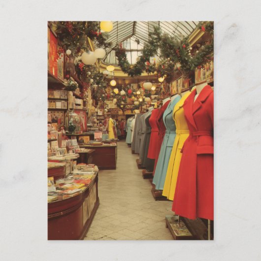 Vintage-Weihnachtsmode-Arcade Postkarte (Vorderseite)