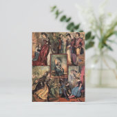 Vintage Weihnachtsmontage Feiertagspostkarte (Stehend Vorderseite)